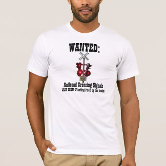 Järnvägkorsningen signalerar den önskade affischen t-shirt