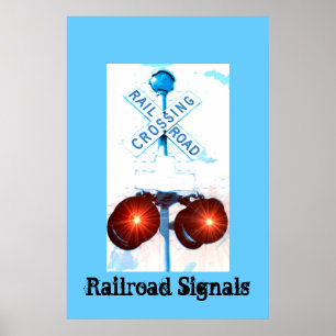Järnvägkorsningen signalerar landskap poster
