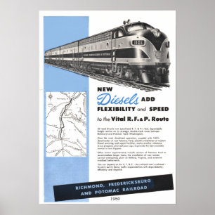 Järnvägs-Diesel for the Vital R.F. & P. Route Poster