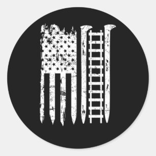 Järnvägs-Spiket American Flagga Tåg för järnvägsar Runt Klistermärke