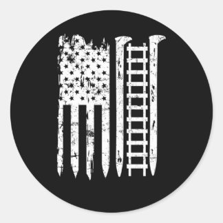 Järnvägs-Spiket American Flagga Tåg för järnvägsar Runt Klistermärke