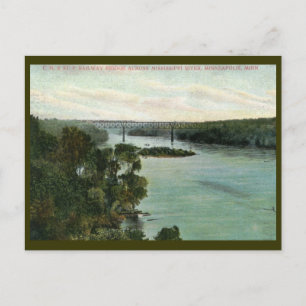 Järnvägsbro, Minneapolis MN Vintage Vykort