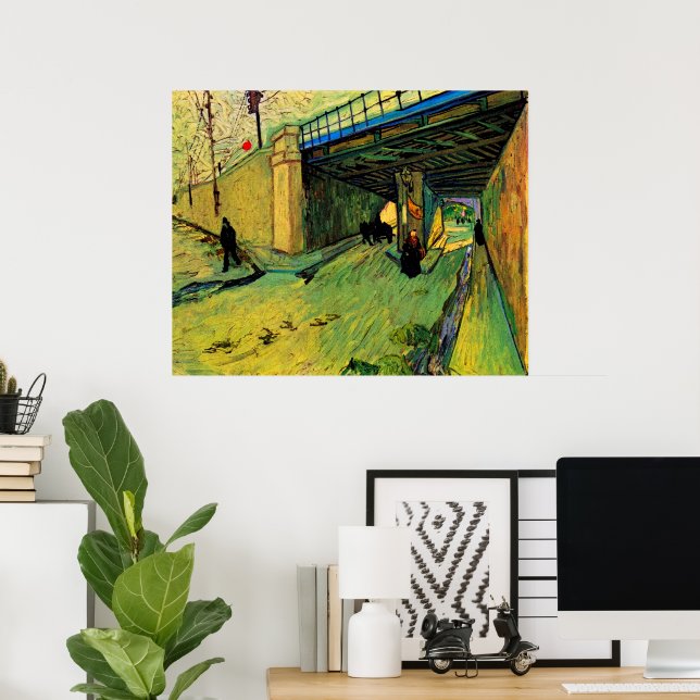 Järnvägsbro över Montmajour av Vincent van Gogh Poster (Hemmakontoret)