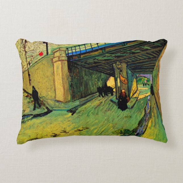 Järnvägsbro över Montmajour av Vincent van Gogh Prydnadskudde (Framsidan)