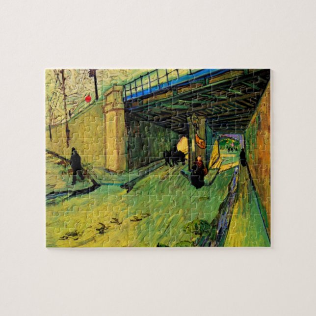 Järnvägsbro över Montmajour av Vincent van Gogh Pussel (Horisontell)