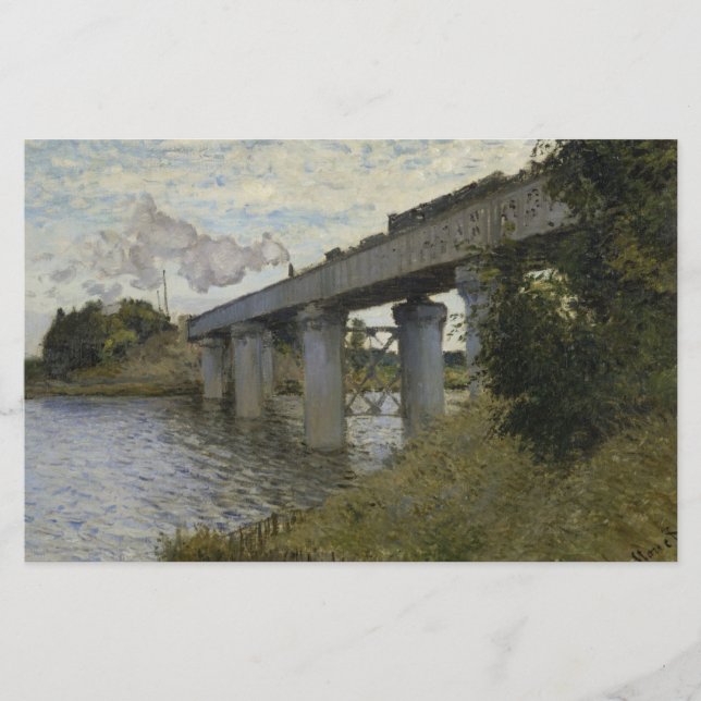 Järnvägsbron i Argentina (järnvägen) (av Monet) Brevpapper (Framsida)