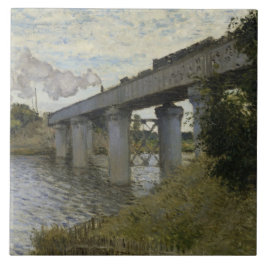 Järnvägsbron i Argentina (järnvägen) (av Monet) Kakelplatta