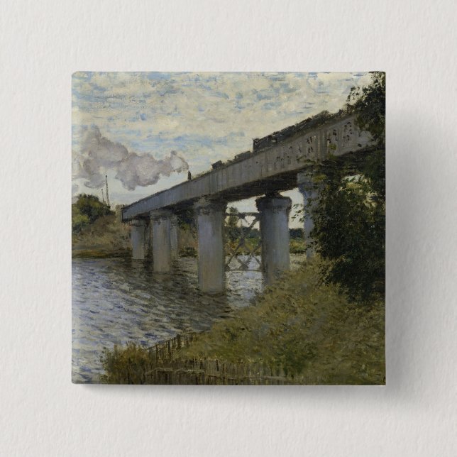 Järnvägsbron i Argentina (järnvägen) (av Monet) Knapp (Framsida)