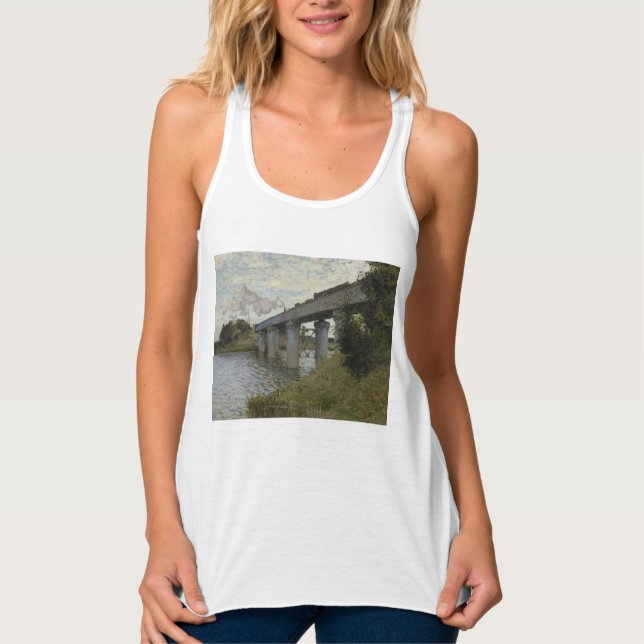 Järnvägsbron i Argentina (järnvägen) (av Monet) Linne Med Racerback (Framsida)