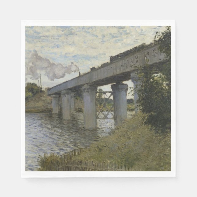 Järnvägsbron i Argentina (järnvägen) (av Monet) Pappersservett (Framsidan)