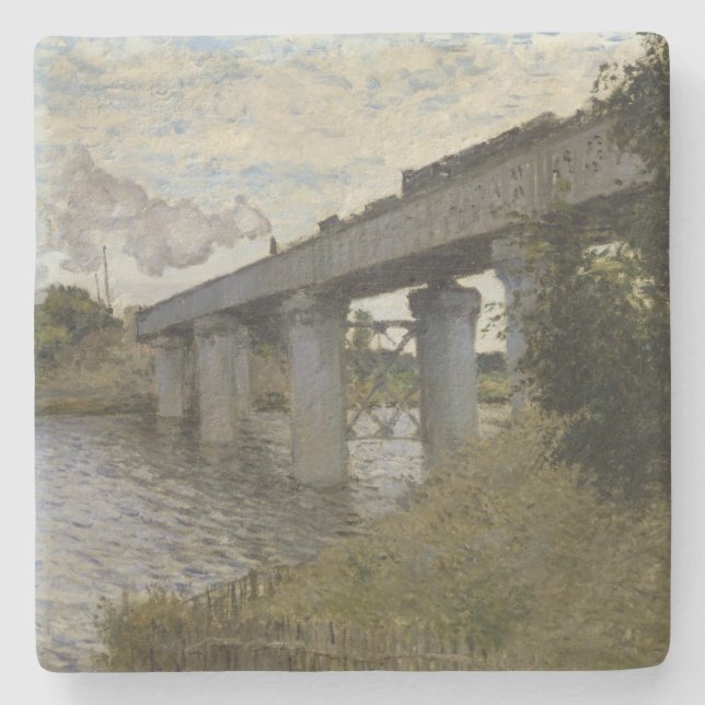 Järnvägsbron i Argentina (järnvägen) (av Monet) Stenunderlägg (Framsidan)
