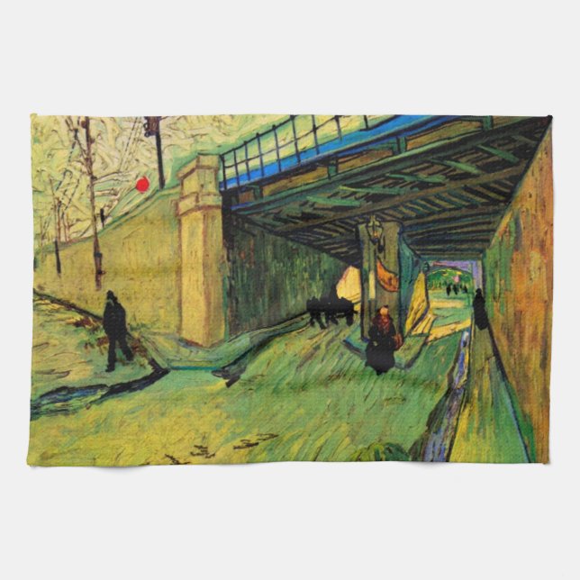 Järnvägsbron över Montmajour av Vincent van Gogh Kökshandduk (Horisontell)