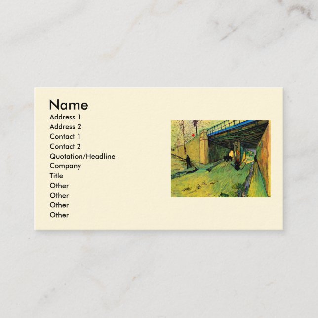 Järnvägsbron över Montmajour av Vincent van Gogh Visitkort (Framsida)