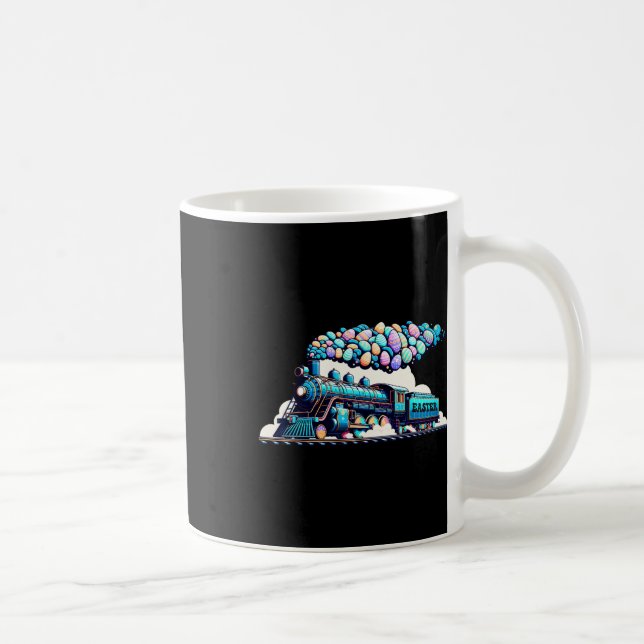 Järnvägsbunny Tåg Påskägget Kids Småbarn Boys Kaffemugg (Höger)
