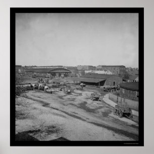 Järnvägsdepot i Atlanta, GA 1864 Poster