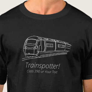 Järnvägsföretag, klass 390, elektc Railfan UK Rail T Shirt