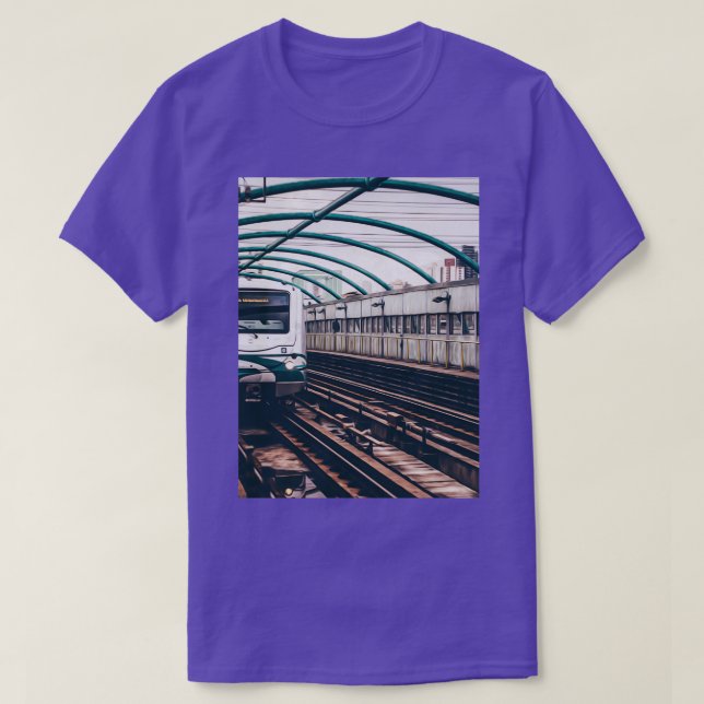 Järnvägsjärnvägarna Tåg Station T Shirt (Design framsida)