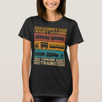 Järnvägskonstruktör F för Tåg i Retro Wagon Älskar T Shirt
