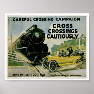 JärnvägskorsningarPoster av bil- och Vintage konst Poster