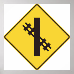 Järnvägskorsningsvägskylt Poster