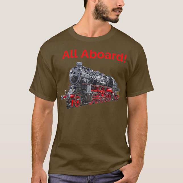 Järnvägsläsare Vintage Tåg Gift Steam Locomotive T Shirt (Framsida)