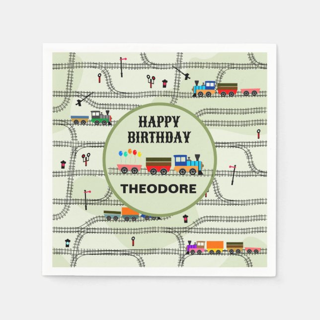 Järnvägsöarna Tåg & Tracks Pappersservett (Framsidan)