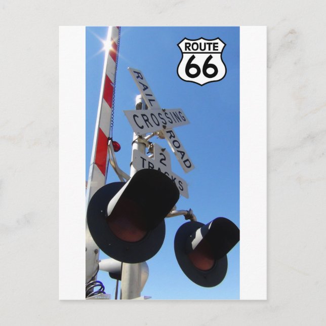 Järnvägspassage Route 66 Shield Vykort (Framsida)