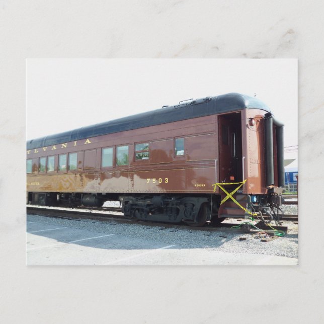 Järnvägspassagerarbil. Strasburg, PA Vykort (Framsida)