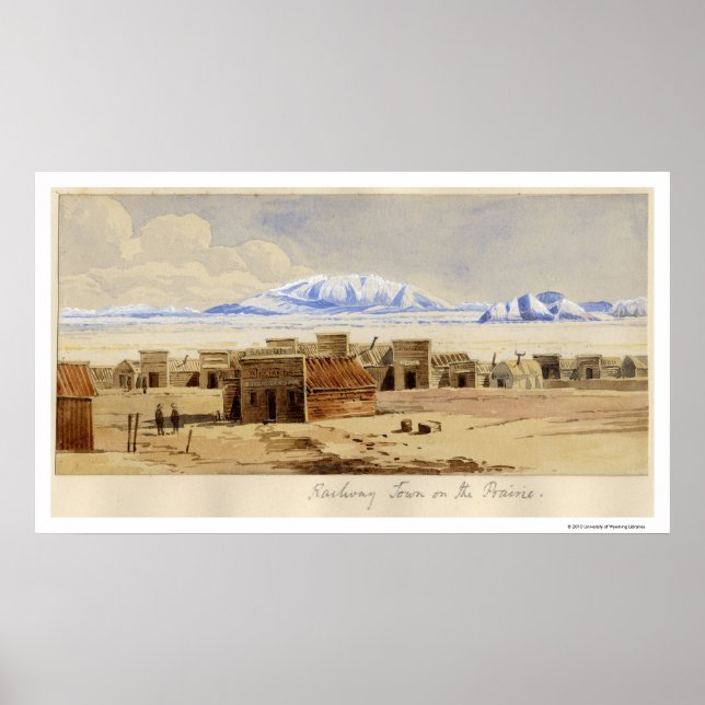 Järnvägsplatsen vid Prairie Poster (Framsidan)