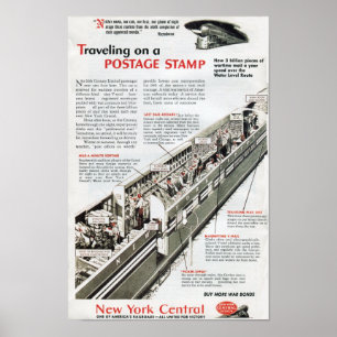 Järnvägspost på New York Central Railroad 1943 Poster