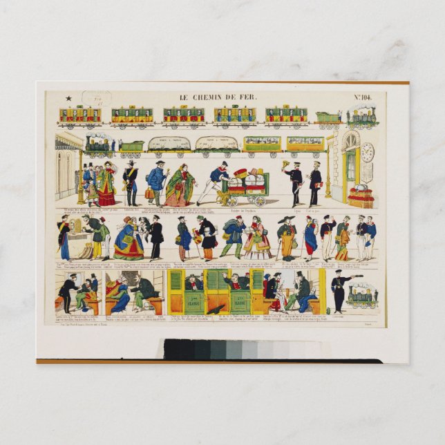 Järnvägsresor, 1850 vykort (Framsida)