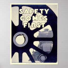 Järnvägssäkerheten kommer först Vintage affisch