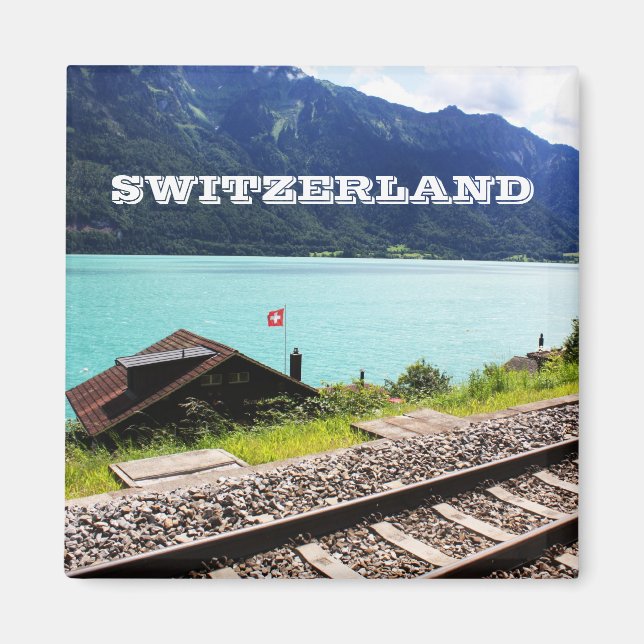 Järnvägsspår i Schweiz Magnet (Framsidan)