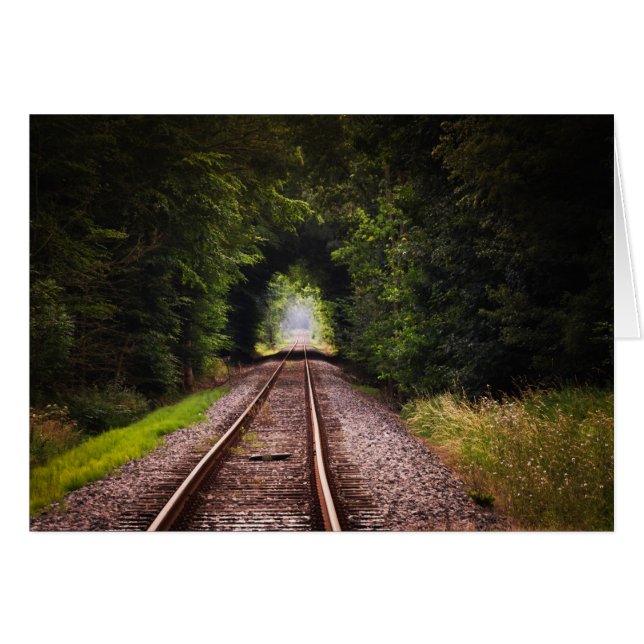 Järnvägsspår Landsbygd Fredlig Foto Not OBS Kort (Framsidan Horizontal)