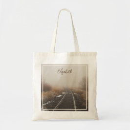 Järnvägsspår liggande Personlig Tote Bag Tygkasse