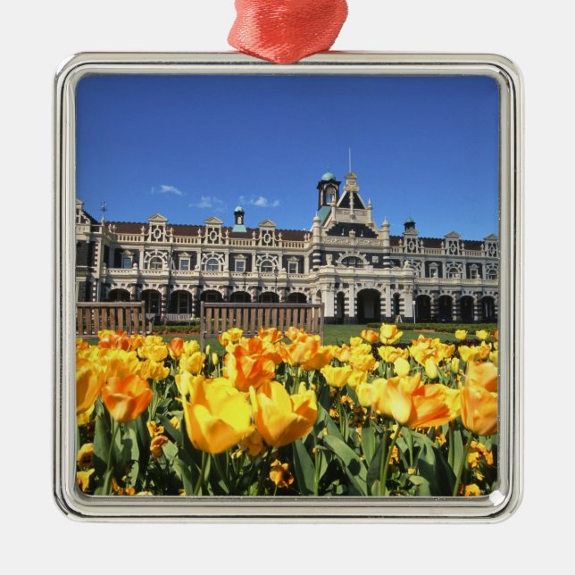 Järnvägsstationen i Dunedin Julgransprydnad Metall (Framsidan)