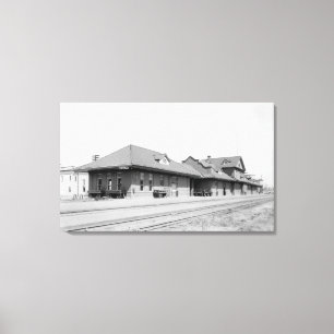 Järnvägstationen beskådar canvastryck