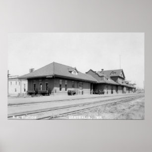 Järnvägstationen beskådar poster