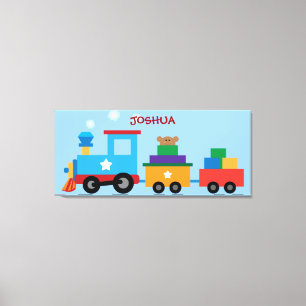 Järnvägsvuren Tåg Kids Wrapped Canvas Triptych Wal