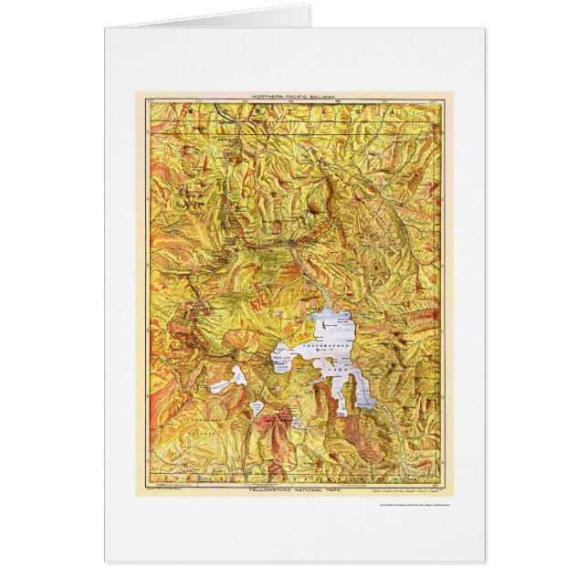 JärnvägYellowstone karta 1903 Hälsningskort (Framsidan)
