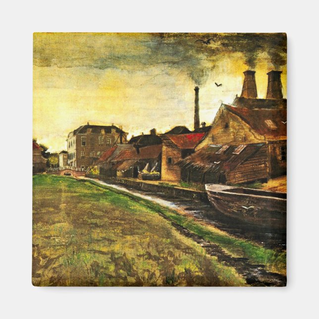 Järnverket i Haag av Vincent van Gogh Magnet (Framsidan)