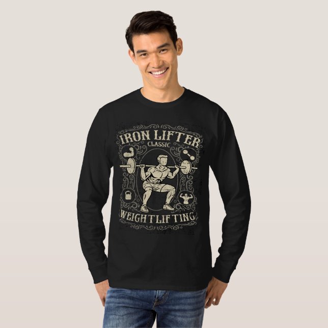 Järnviktlyftare Vintage Stil T Shirt (Hel framsida)