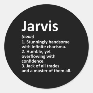 Jarvis Definition Personlig Namn Funny Birthday Runt Klistermärke