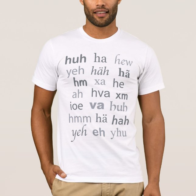 "Jaså" En universell Ord T Shirt (Framsida)