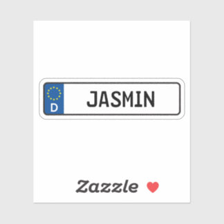 Jasmin German Car License Plate Klistermärken