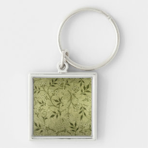 "Jasmin" tapetdesign, 1872 Fyrkantig Silverfärgad Nyckelring