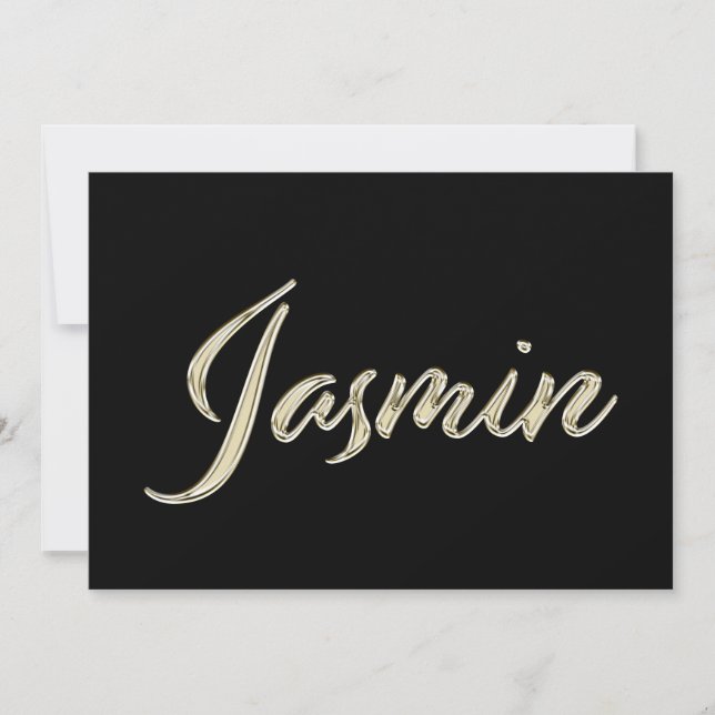 Jasmin white gold Handwriting Karte Kort (Framsida)