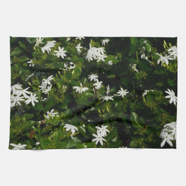 Jasminblommor Tropisk blomster botanisk Kökshandduk (Horisontell)