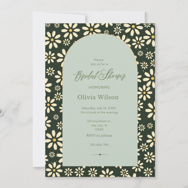 jasmine-blomma Inbjudningskort för möhippan (Framsida)