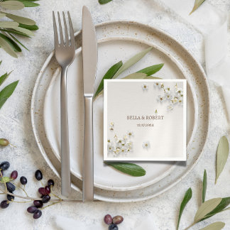 Jasmine Blommigt Boho Bröllop Napkins Pappersservett